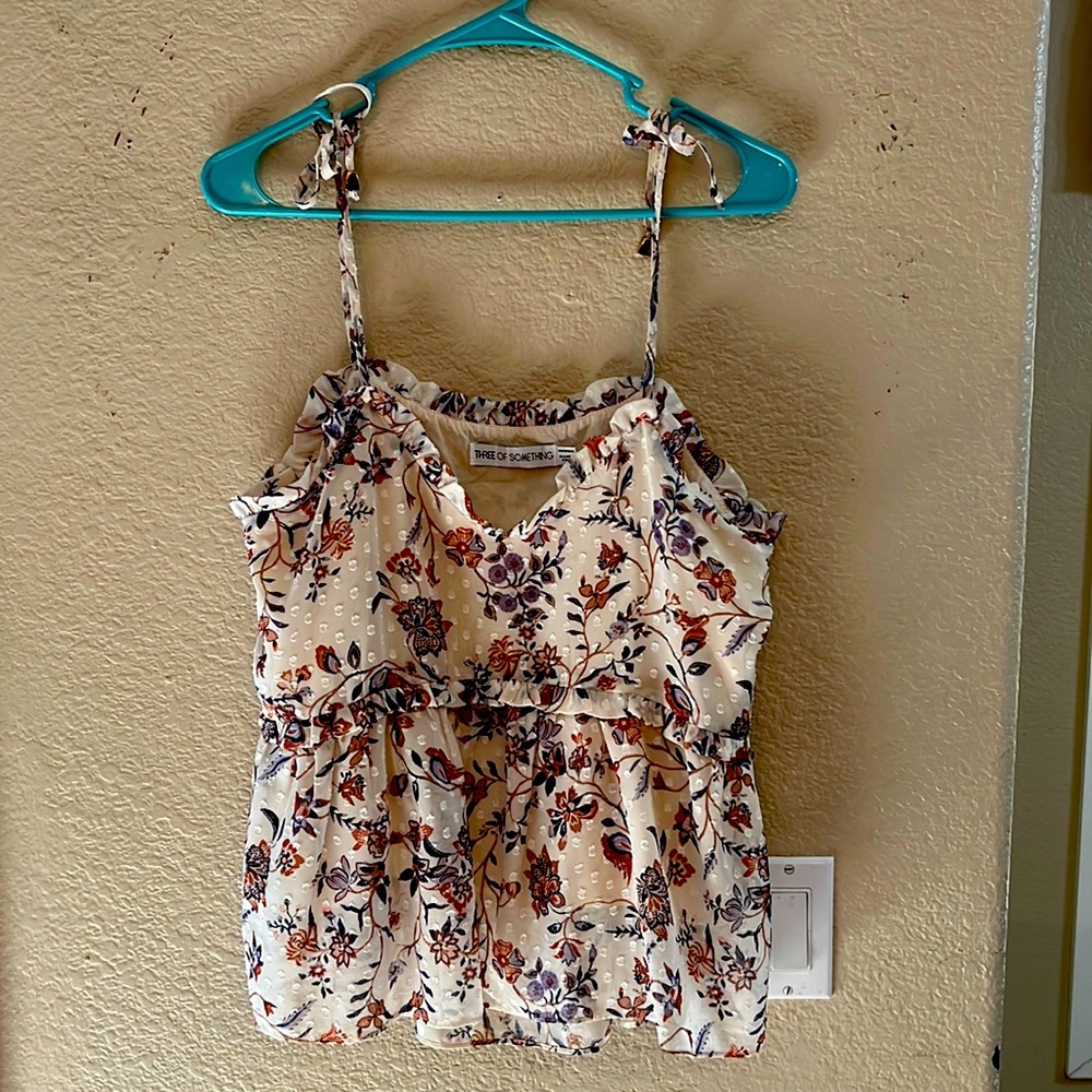 Spaghetti strapped tiered tank